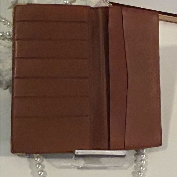 Authentic Louis Vuitton Brown Leather Long Monogram wallet Clutch - Picture 4 of 11